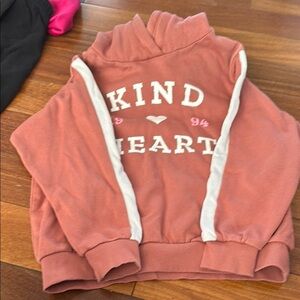 H&M Pink Hoodie with Kind Heart Text and Relaxed Fit